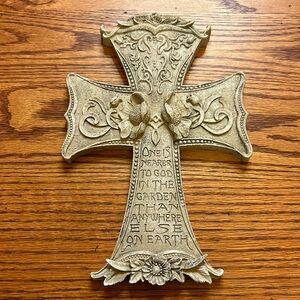 Ceramic Floral Garden Cross Wall Decor by Amscan